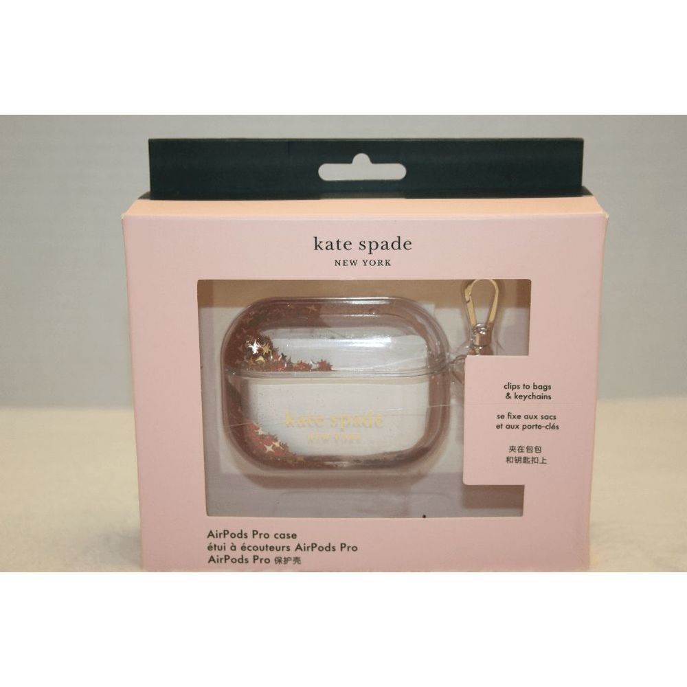 Kate Spade Clear Glitter and Star AirPod Case - Picture 2 of 3